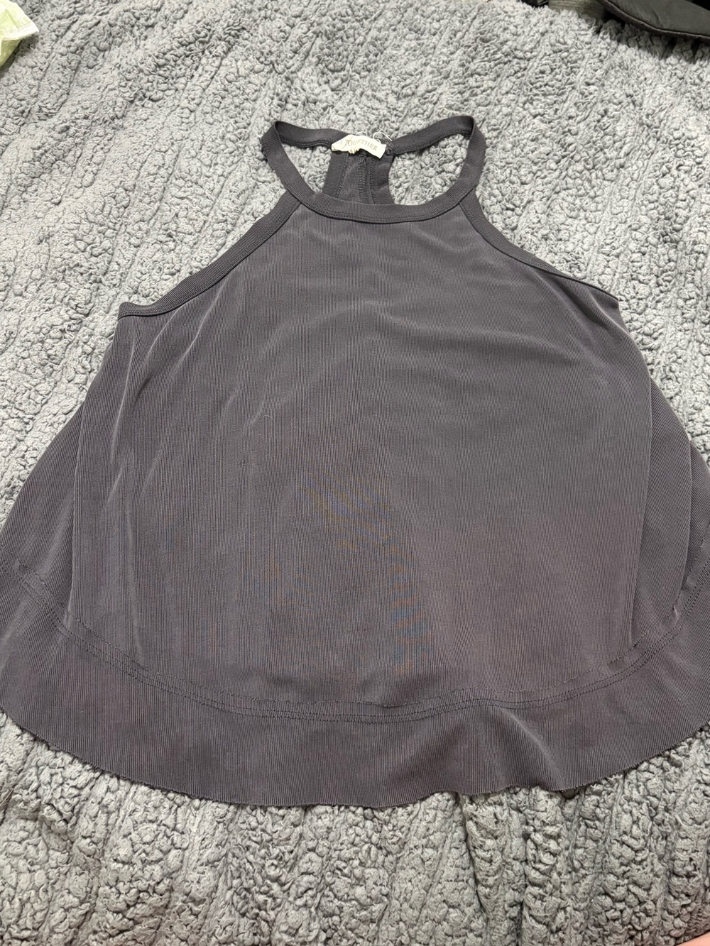 BY TOGETHER | Charcoal Gray High-Neck Swing Tank Top